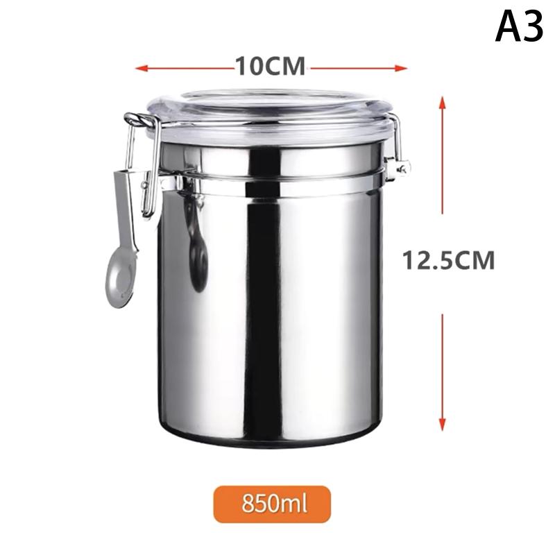 Stainless Steel Airtight Canister,Clamp Lid Food Storage Jars for Kitchen,Coffee/Tea/Sugar/Snack Containers with Seal Lids