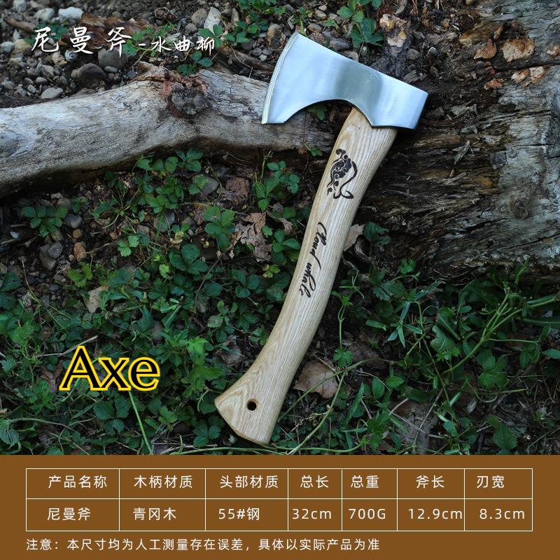 NEW Hand-forged Outdoor Portable Camping T actics Hand-axe Chopping Firewood Woodworking Mountain Axe Cutting
