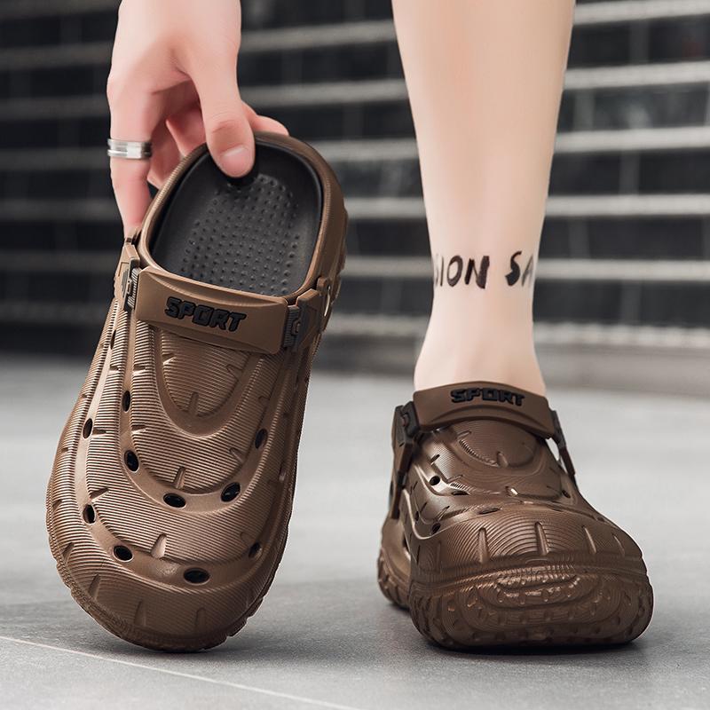 Men EVA Water Slide Sandals Quiet Thick Sole Outdoor Beach Bathroom Slippers Lightweight Summer Shoes for Outdoor Walking Travel