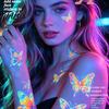 Talos 5 Sheets Butterfly Tattoo Stickers, Waterproof Temporary Flower Tattoos, Colorful Face Body Tattoos for Parties Night Club Music Festival