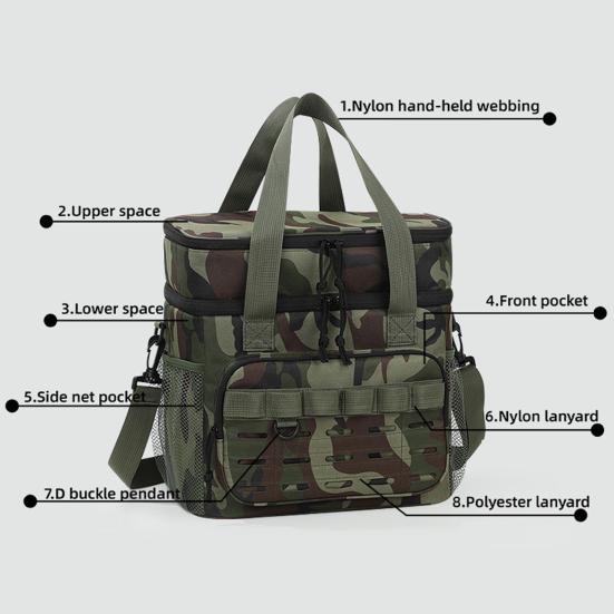 Isolatietas Dik Oxford Doek Waterdicht Slijtvast Lunchkoeltas Grote Capaciteit Dubbellaags Indeling Lunchtas