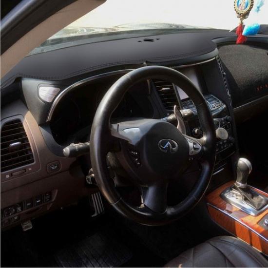 Black Leather Car Dashmat Dash Mat For Infiniti FX35 FX45 FX50 Dashboard Cover