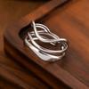Damenring Dreilagig Unregelmäßige Linienform Verstellbares Öffnungsdesign Fingerring Edelstahl Fingerband Vielseitiger Schmuck Geschenk