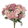1Pcs 7-Forked Artificial Rose Hydrangea Flower Dried Look Faux Bouquet for Wedding Favor Gift Home Table Decor