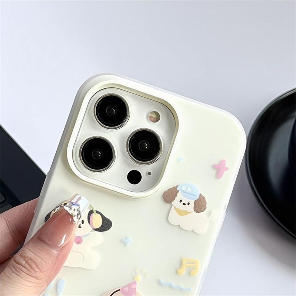 For Apple Phone Case Transparent Solid Color Phone Case Protective Cover Non-yellowing Cute Cartoon