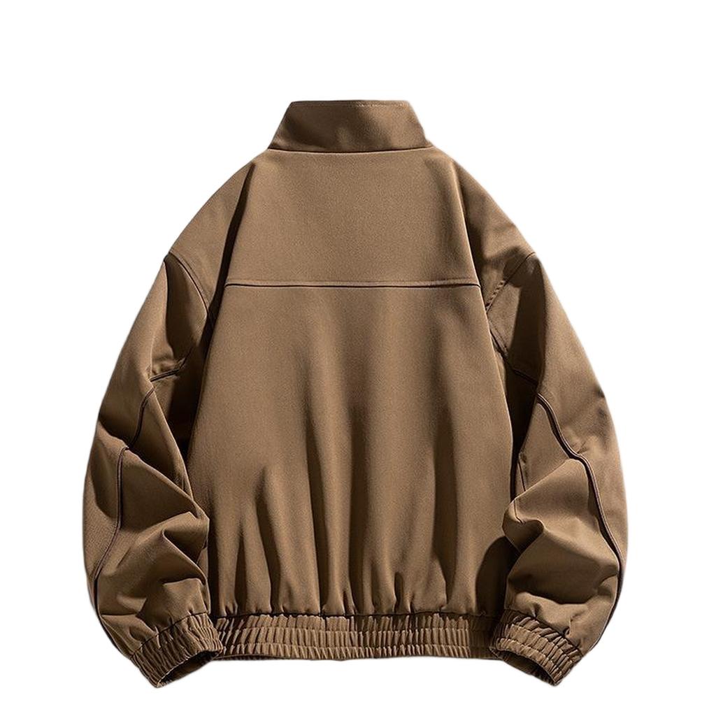 Men's Retro American Long-sleeved Stand Collar Jacket New Casual All-match Loose Jacket