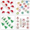 200-500Pcs Self-Adhesive PVC Christmas Stickers Christmas Tree Santa Hat Gift Tags Gift Wrapping Seals Decals Party Decorations