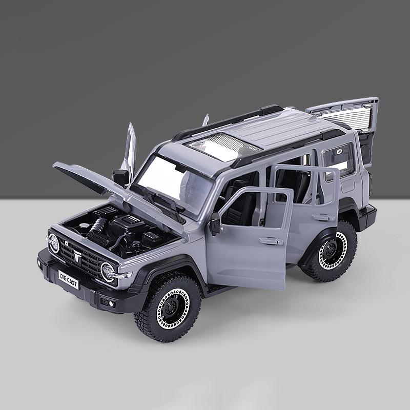 1:24 Tank 300 Alloy Car Model High Simulation Diecast Metal Toy Off-road Vehicles Sound and Light Model Collection Children Gift