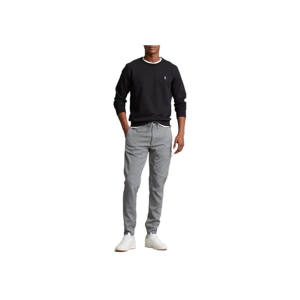 Polo Ralph Lauren FW22 Sweter dzianinowy z haftowanym logo, z okrągłym dekoltem, z długim rękawem, męski Sweter Czarny MNPOKNI16822539-001