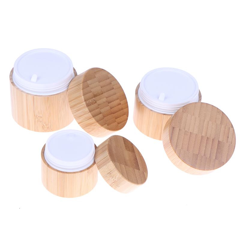 5-100G Naturlig Bambuflaska Krämburk Nagellack Maskkräm Påfyllningsbar Tom Kosmetisk Sminkbehållare Flaska Förvaringslåda