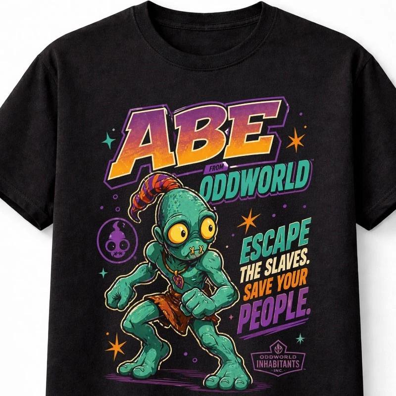 Abe Oddworld Oddysee Escape Save Your People TShirt Retro Gaming Unisex TShirt S