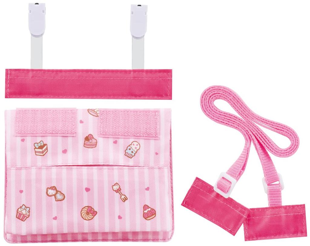Skater Travel Pocket Pouch with Shoulder Hello Kitty and Sanrio Sweets 11cm H X 14cm W X 3cm D ODKP2-A 2-Way Strap, Design,