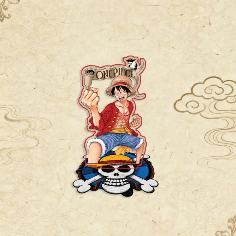 Standing Sign For OPCG OP Monkey D. Luffy Self Made Cartoon Anime Game Desktop Decoration Toy Fans Gift 15cm