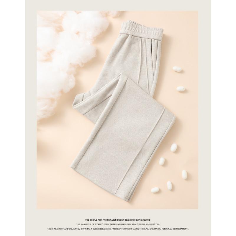 DIMANAF Autumn Winter Plus Size Women Pants Lady Long Pants Loose Casual Oversized Bottoms Thick Knitted