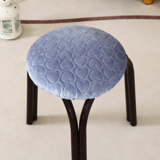 Rund krakkovertrekk Hjertepreget design Myk flanell Elastisk bånd Sklisikker setepute Stoltrekk Krakktilbehør