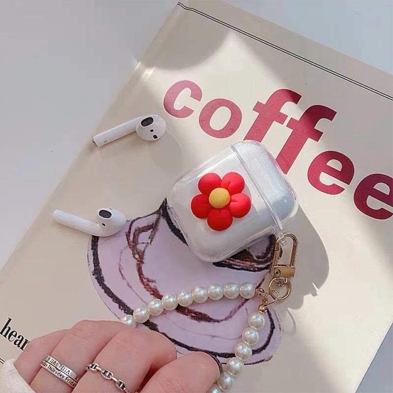 

Airpods 1/2Nd Generation Universal Transparent Protective Case Tpu Cartoon Small Safflower Airpodspro 3Rd Generation Earphone Cover Airpods 1st generation/2nd generation