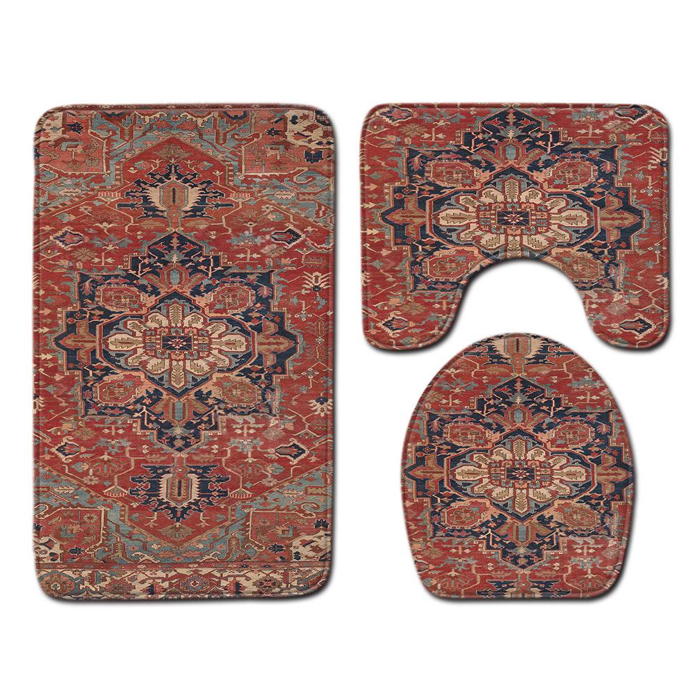Toilet Floor Mat Three-Piece Bathroom 3-Piece Carpet Doormat Mat