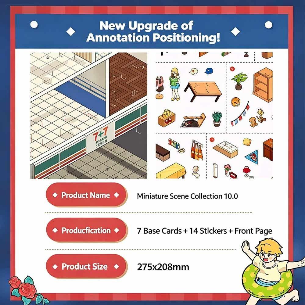 Kawaii Design 3D Scenery Stickers Special Economic Zone Stacking Sticker Book Festival Gift
