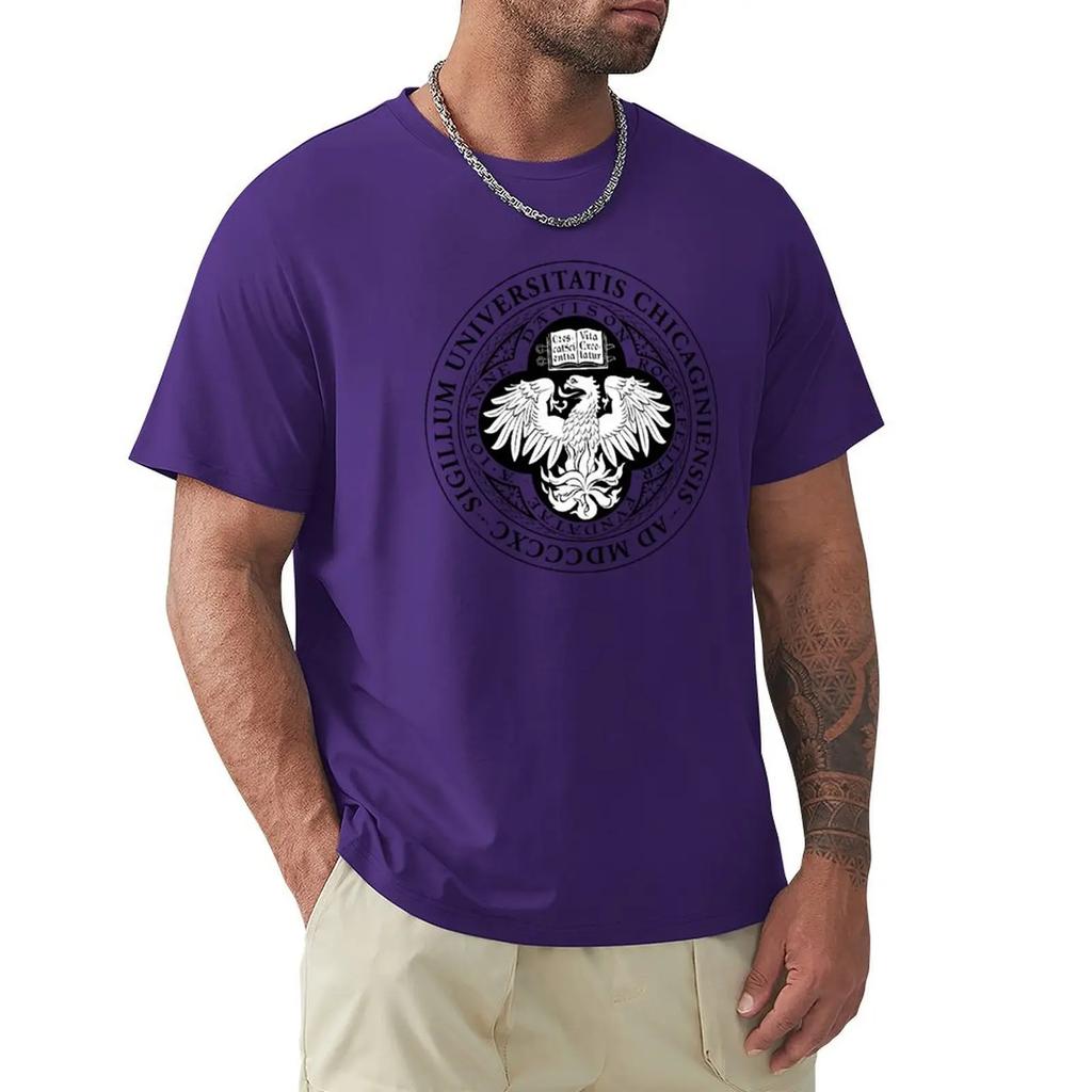 University of Chicago T-shirt anime clothes Short sleeve tee blacks oversizeds designer t shirt men