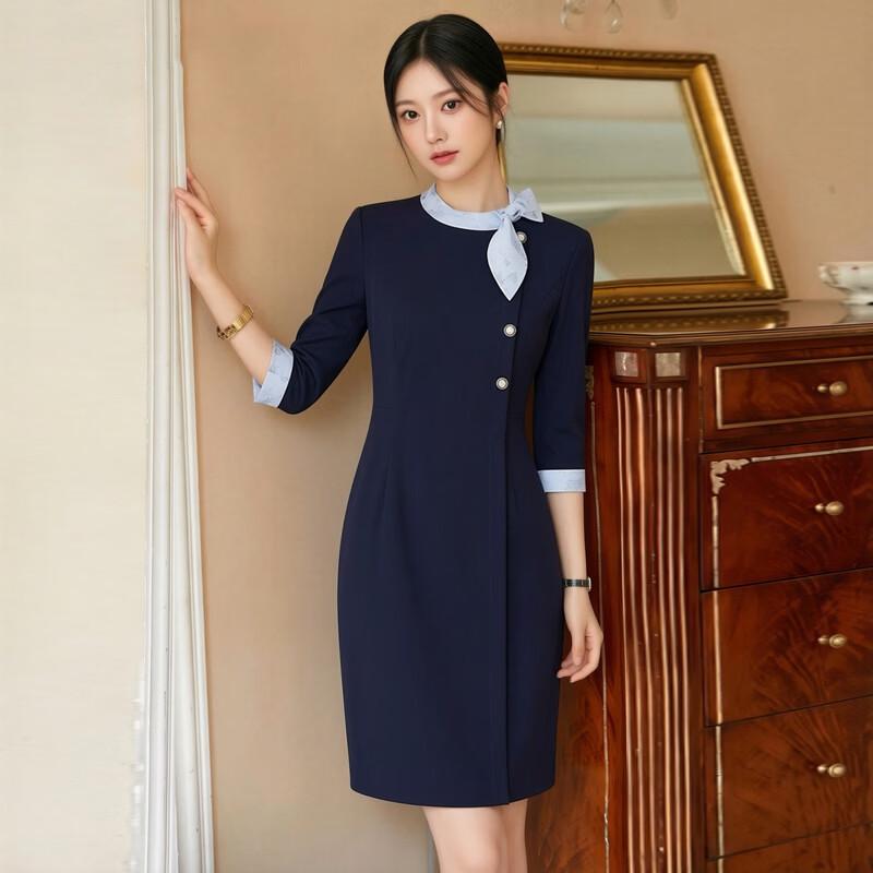 Troloman Women s Summer Professional Work Dress 3XL темно-синий