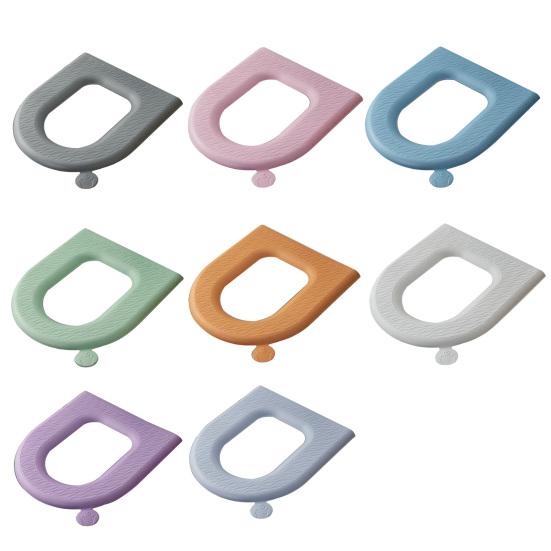 Coussin de Siège de Toilette Surface Douce au Toucher EVA Imperméable Tapis de Toilette Portable Lavable Conception avec Poignée Coussin de Siège de Toilette Hygiénique