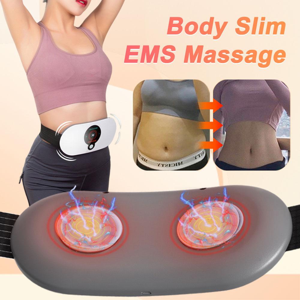 EMS Abdominal Slim Massager Electric Waist Trainer Fat Cellulite Burner Belt Heating Muscle Slimming Pulse Weight Loss Slimming