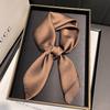 Autumn new versatile 71 imitation silk solid color silk scarf versatile plain color Korean neck scarf tied bag silk scarf