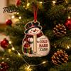 Acrylic Hanging Decorations for Tree 2D Christmas Cash Holder Ornament, Gift Card Fun Accessories Xmas Decor, Reusable Pocket Keepsake Holiday