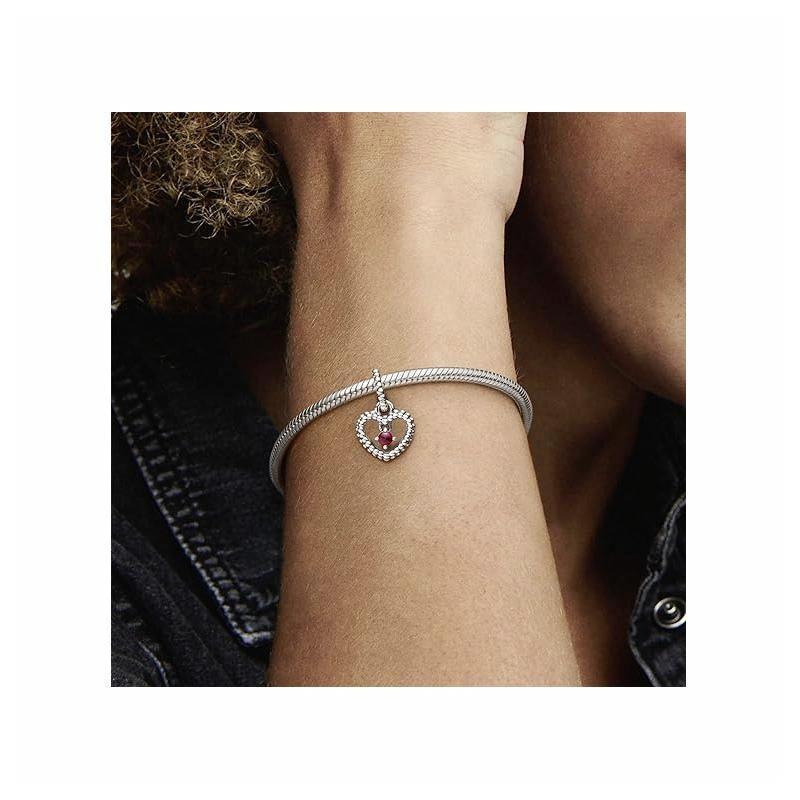 Pandora Heart shape design sterling silver necklace/pendant men and women same style couple model silver 798854C02