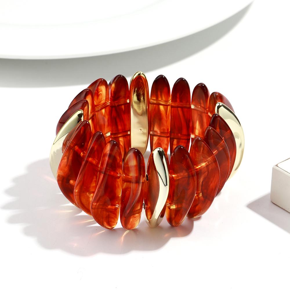 

Boho Acrylic Irregular Wide Beaded Elastic Bracelets for Women Men Retro Resin Geometric Stackable Bangle Vintage Jewelry Gift бурштин