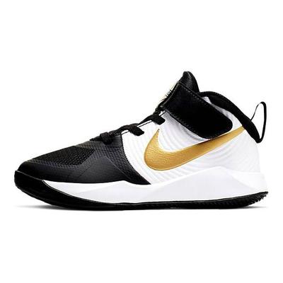 Team Hustle D9 PS Schwarz Metallic Gold Kinder-Sneaker Weiß AQ4225-004