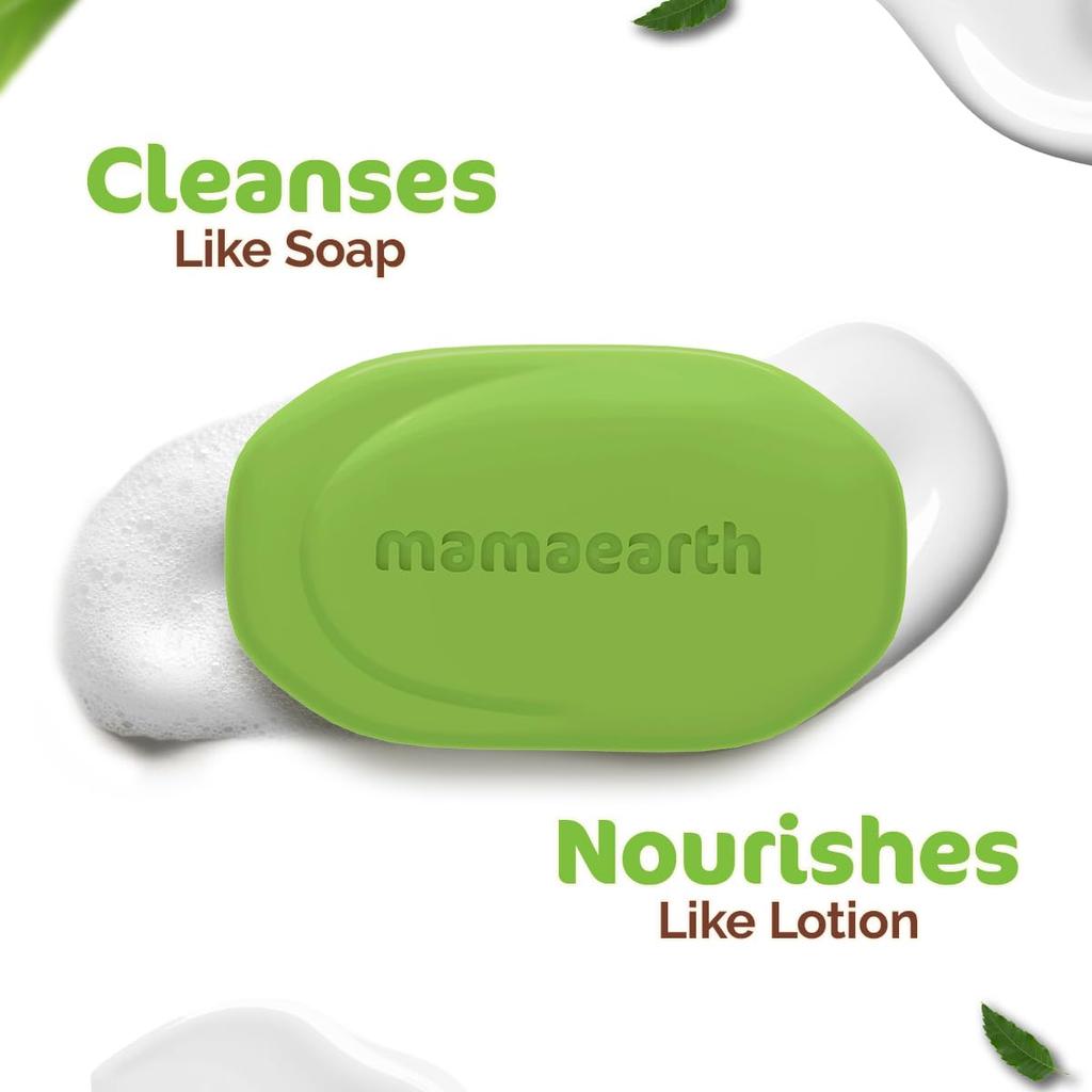 Mamaearth Neem Moisturizing Lotion Soap 125gX4 Pack of 1 Deep Cleansing Skin Purification & Hydration