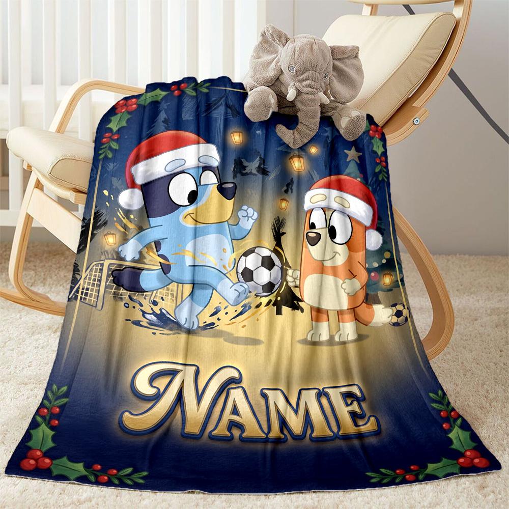 Winter Sports Fun Personalized Name Blanket Gift Customizable Blanket Warmthful Decor Throw For Livingroom Seaside Home Decor Office
