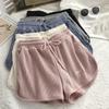 Summer 2023 Women's High-Waist Waffle Shorts - Korean Style Loose Fit, Wide Leg, Ideal for Home & Outdoor Wear