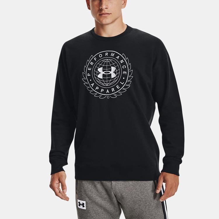 Under Armour Rival Alma Mater Logo Embroidered Fleece Crewneck Sweatshirt Men Sweatshirt Black 1366298-001
