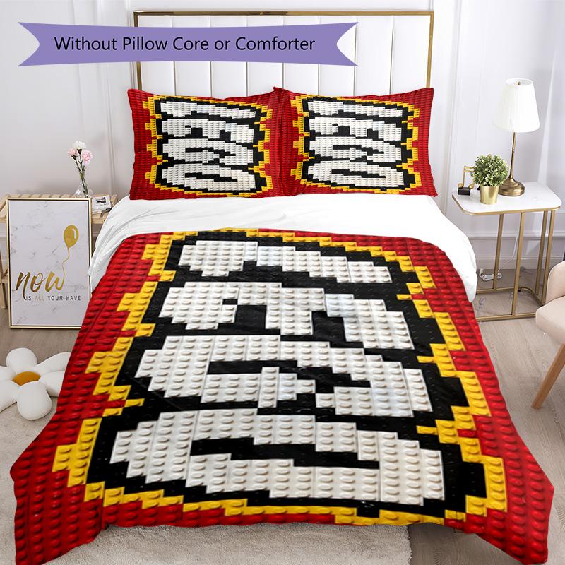 Lego Bricks Comforter Cover Set Suitable For Playroom Soft Fabric Perfect Gift For Friends Family