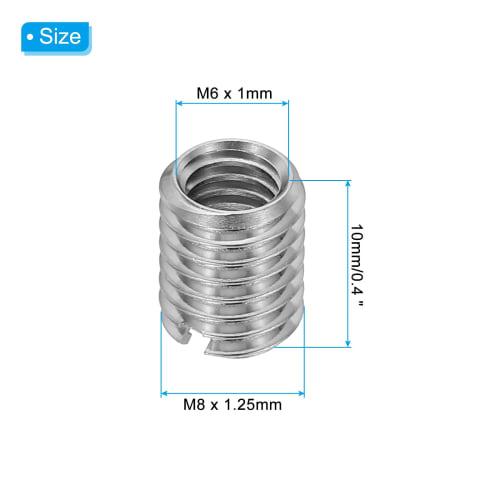 PATIKIL Insert Nuts, 5pcs M8 x M6 x 10mm, Reducer Nuts, Insert Nut Sleeves, Self-Tapping Embedded Nuts, 316 Stainless Steel, Slotted, for Screw Repair