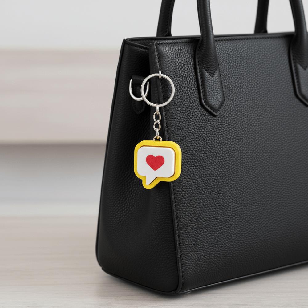 Yellow Heart Message Fidget Clicker Keychian Stress-Relief Heart Press Button Bag Charm  Adults