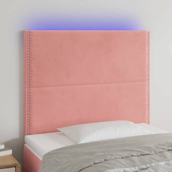 VidaXL Tête de Lit à LED Meuble de Chambre à Coucher Accessoire de Lit Simple Tête de Cadre de Lit Intérieur Rose 3122331