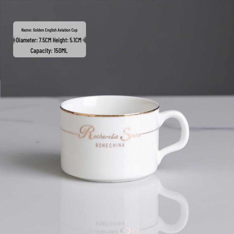 Europejski Luksusowy Zestaw Ceramicznych Filiżanek do Kawy ze Złotym Brzegiem