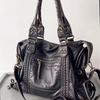 Y2K Spicy Girl One Shoulder Crossbody Tasche Vintage gewaschenes Leder Motorradtasche große Kapazität Tasche