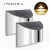 2PCS Solar Fence Light Solar Garden Light Outdoor Solar Wall Light Solar Deck Light Waterproof For Garden Patio Yard Decor