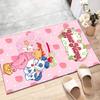 Princess Strawberry Design Area Rug Personalized Name- Non-Slip, Soft & Cozy Floor Mat for Living Room, Office - Indoor/Outdoor Carpet