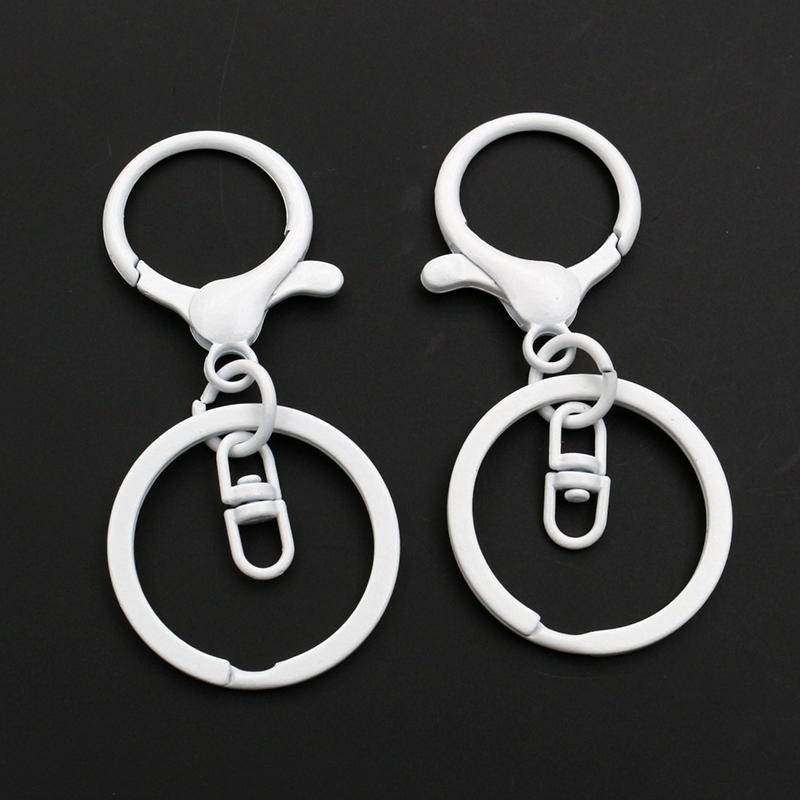 5pcs Multi-colors DIY Keychain Accessories Lobaster Clasp Hooks with 30mm Kring Ring Connector for DIY Pendant Jewelry Making