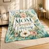 Amazing Mom Floral Wreath Coral Fleece Blanket Family Quote Decor