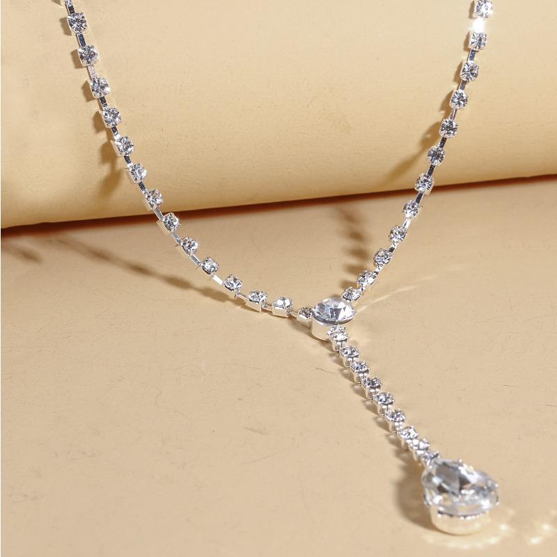 Bridal Necklace Set Wedding Matching Earrings Necklace Jewelry Two-piece Set