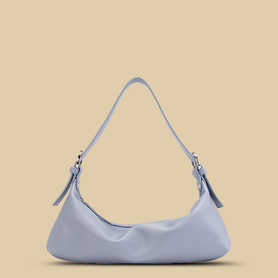 

Women s Bag new fashi Korean versi of summer small armpit shoulder bag light blue underarm bag crescent zip handbags bolsas 27x6.5x12cm светло-синий