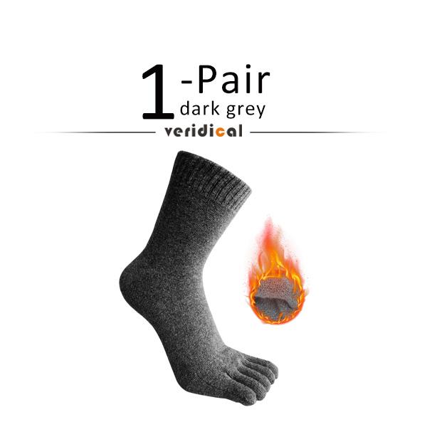 1/5 Pairs Winter Thick Five Finger Socks Man Cotton Solid Business Anti-Bacterial Breathable Warm Floor Sleeping Terry Toe Socks