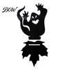 Wear Resistant Black Holder Halloween Ghost Candle Holder, Solid Wood Tea Light Stand, Maple Leaf Hollow Silhouette Shadow Base Candlestick,