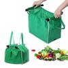 Reusable Green Non-woven Fabric Foldable Supermarket Trolley Bag Convenient Shopping Cart Bag